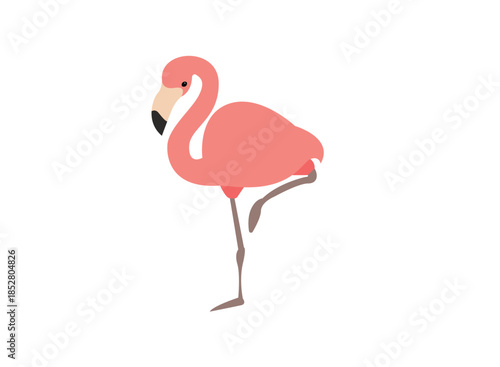 flamingo pink cute pretty animal bird tropical summer emoji symbol sign icon vector illustration isolated flat