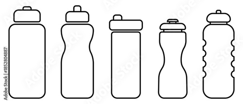 Water line bottle icons