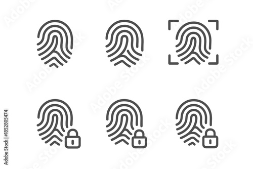 Fingerprint Icons on Black Background