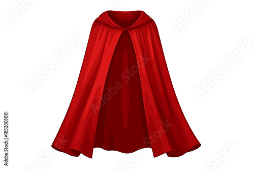 Red Superhero Cape on Gray Background