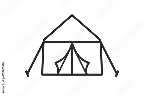Simple tent outline on a dark background