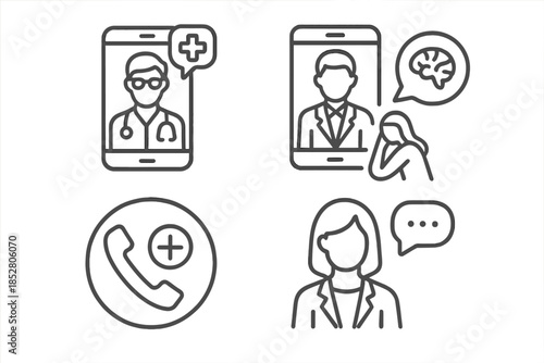 Telemedicine and mental health support concept