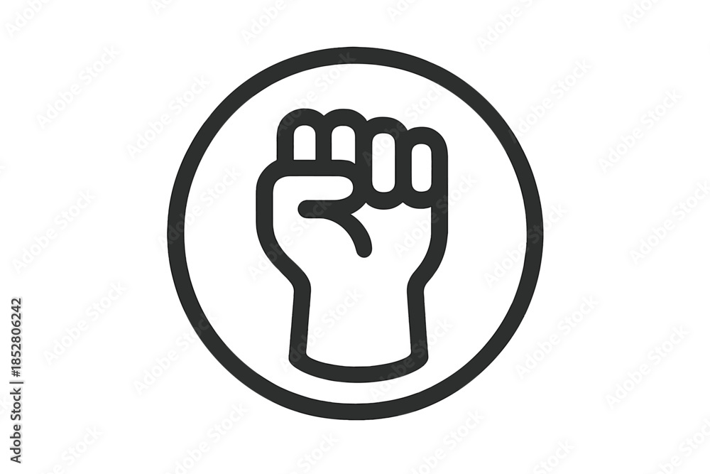 Obraz premium Fist icon in a circle