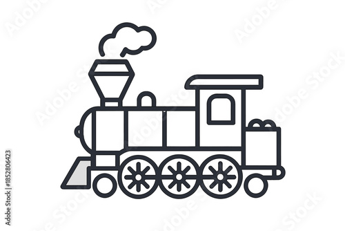Stylized vintage steam train icon