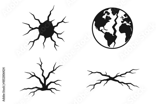 Cracked Earth and Global Crisis Concept