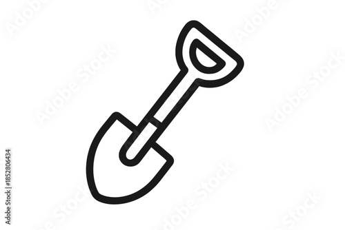 Shovel icon on gradient background