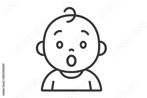 Surprised baby face icon