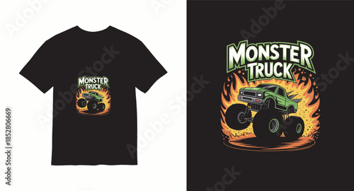 Monster truck vector t-shirt design