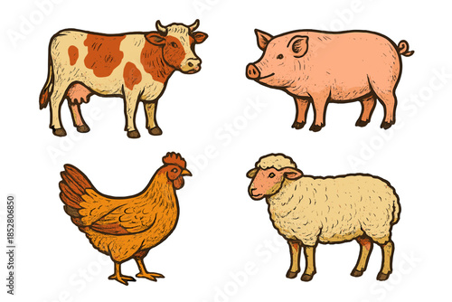 Farm animals illustration