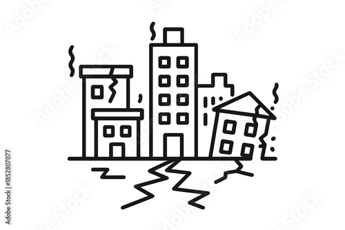 Earthquake Damage to Buildings Icon