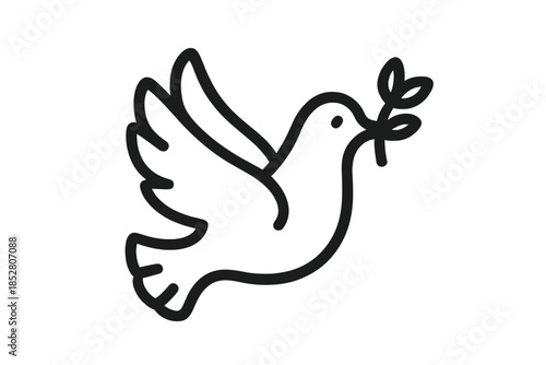 Dove with olive branch icon on gradient background