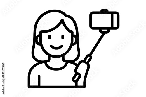 Person taking a selfie with a selfie stick