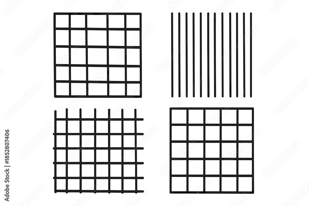 Fototapeta premium Four Grids of Various Sizes and Orientations