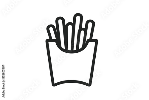 French fries icon on a gradient background