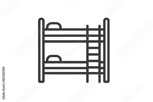 Bunk Bed Icon on Gradient Background