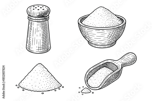 Collection of Salt and Sugar Illustrations