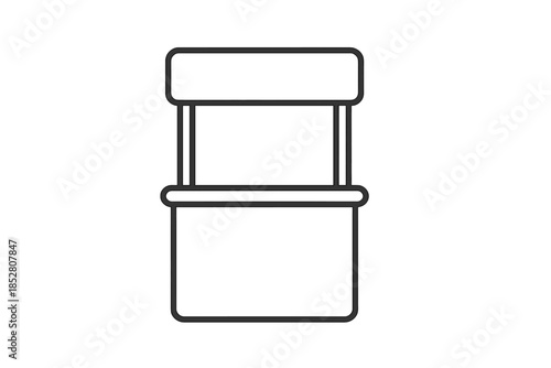 Booth icon outline on gradient background
