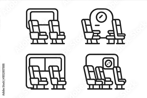 Airplane interior icons