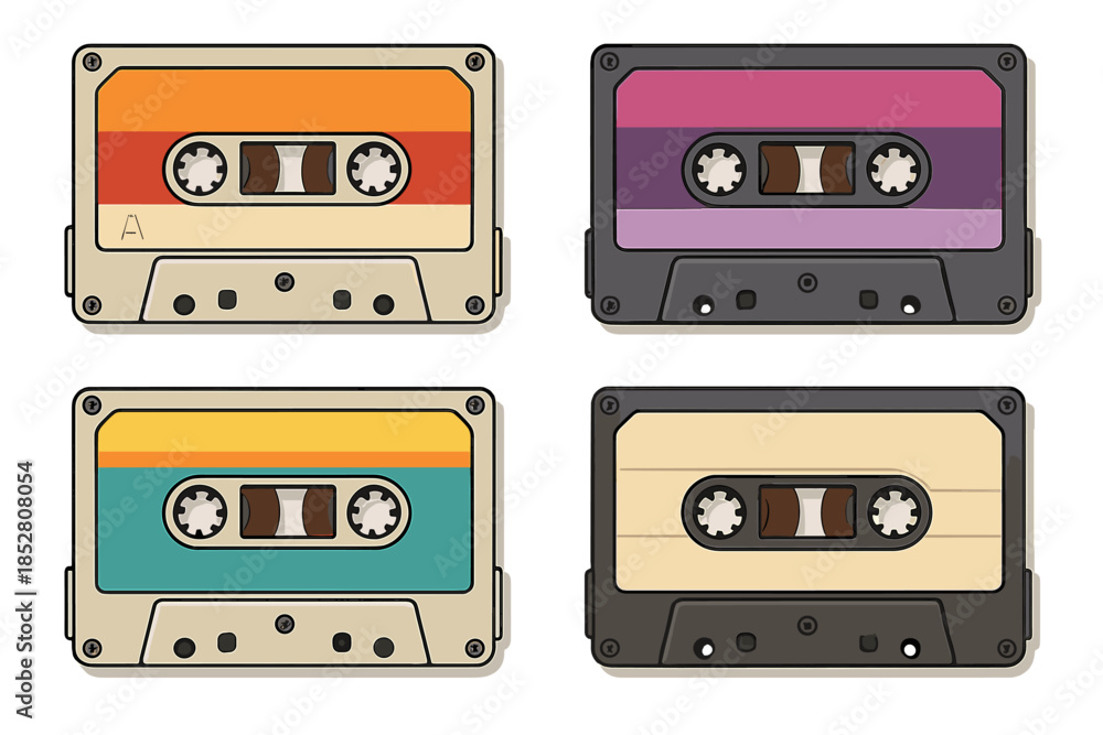 Obraz premium Retro Cassette Tapes Collection