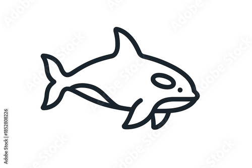 Orca whale outline against a dark background