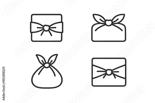 Four Gift Wrapping Icons