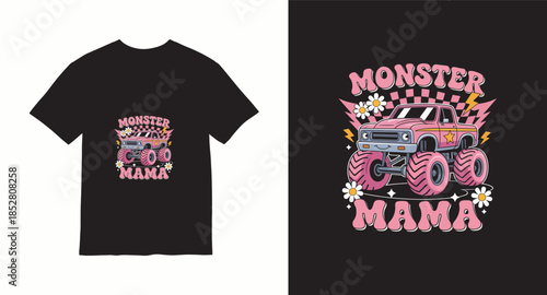 Monster truck vector t-shirt design
