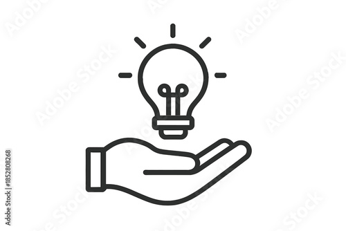Light bulb held in hand icon