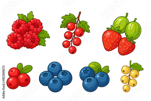Collection of assorted berries and fruits.