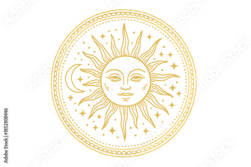 Golden Sun and Moon Coin