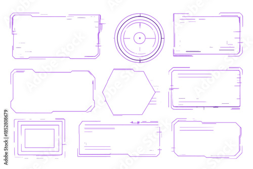 Futuristic UI Elements on Purple Background