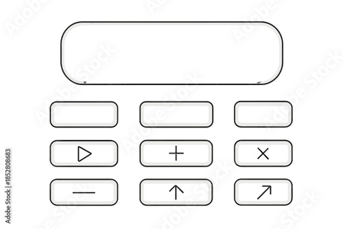 Calculator Interface with Buttons and Display Area