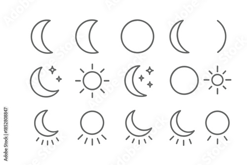 Weather Icons - Moon, Sun, and Stars