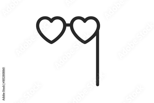 Heart shaped glasses on a stick