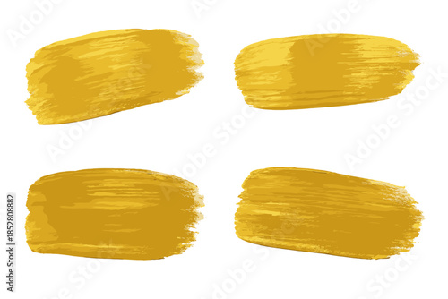 Four golden brush strokes with a gradient background