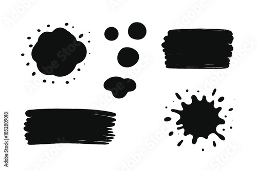 Abstract dark shapes with glowing outlines