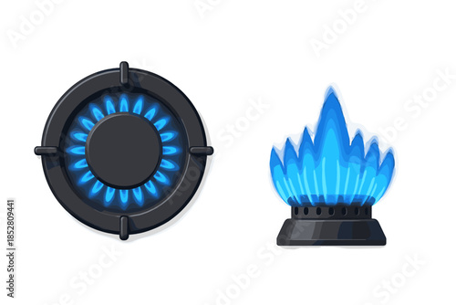 Gas Burner with Blue Flame