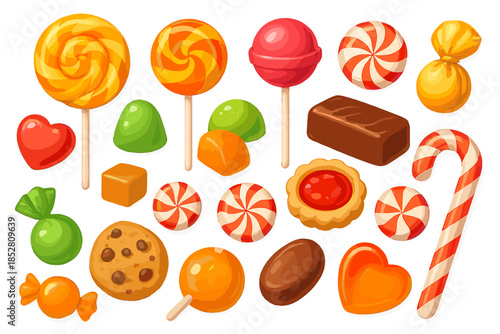 Assortment of Colorful Candies and Sweets