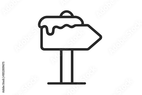 Directional signpost with melted top