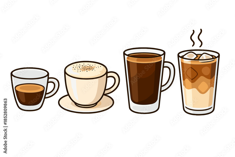 Obraz premium Four Coffee Drinks