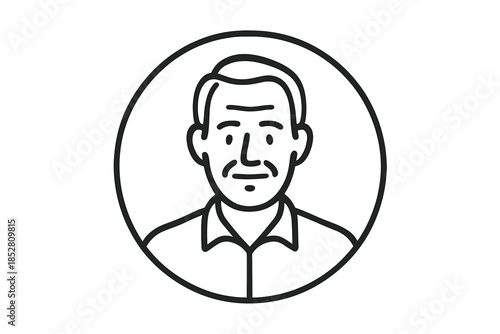 Line Art Portrait of an Older Man