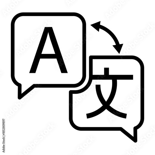 Language translation line icon