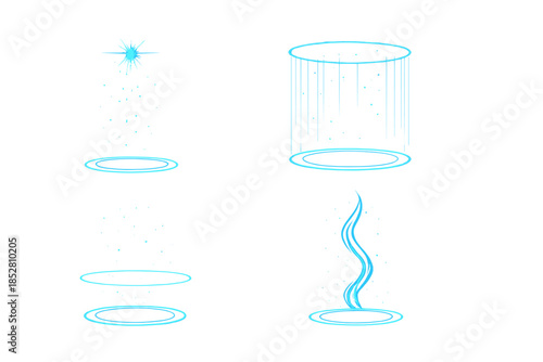 Futuristic Teleportation Portals with Light Effects