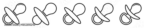 Pacifier line icon set