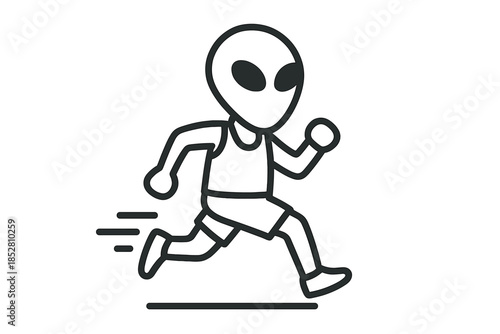 Alien runner outline on a gradient background