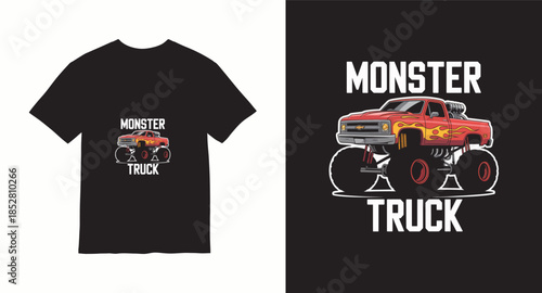 Monster truck vector t-shirt design