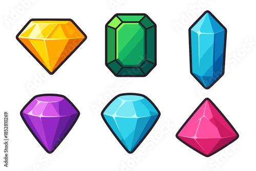Collection of colorful gems and crystals