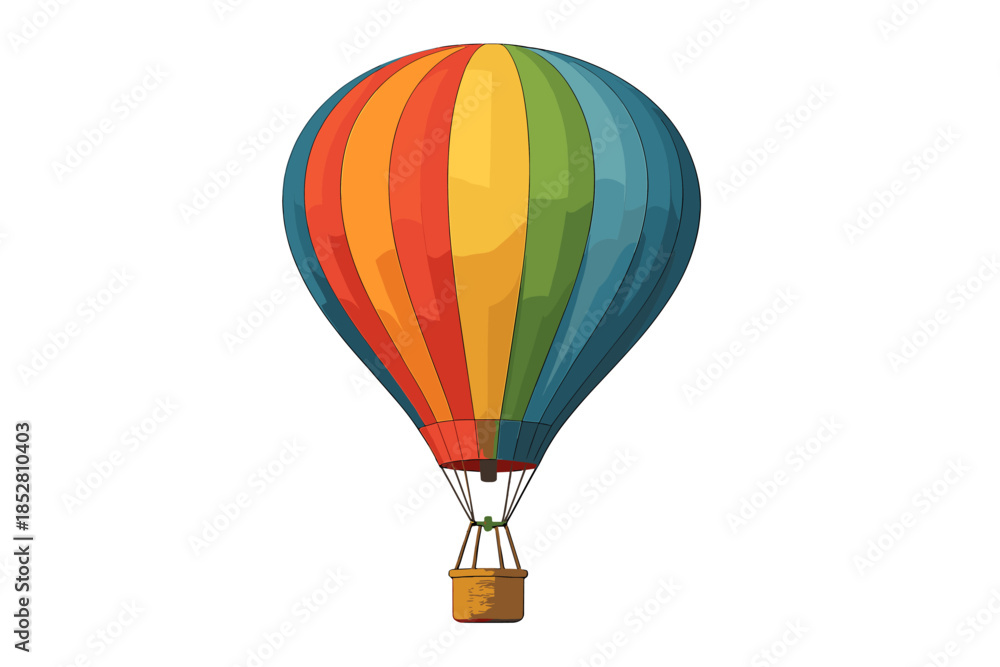 Naklejka premium Colorful hot air balloon floating against a soft green background