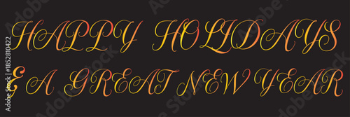 
Happy Holidays Modern Handwritten Typography Banner. Modern holiday greeting banner with handwritten white lettering and decorative stars on a dark background, suitable for festive seasonal 
EPS10/AI