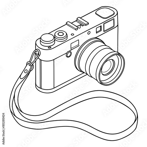 Classic camera with strap