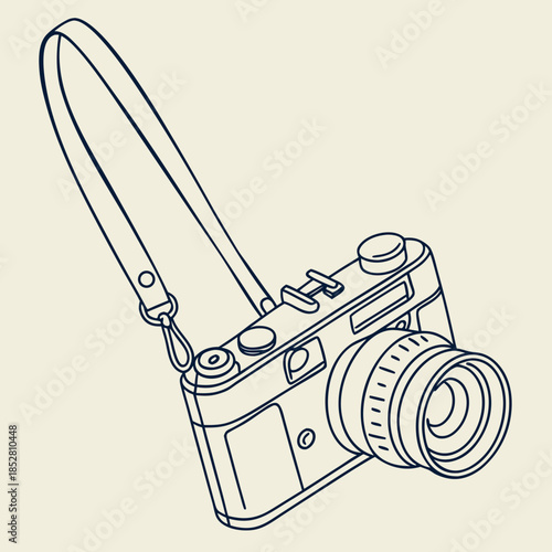 Classic camera with strap